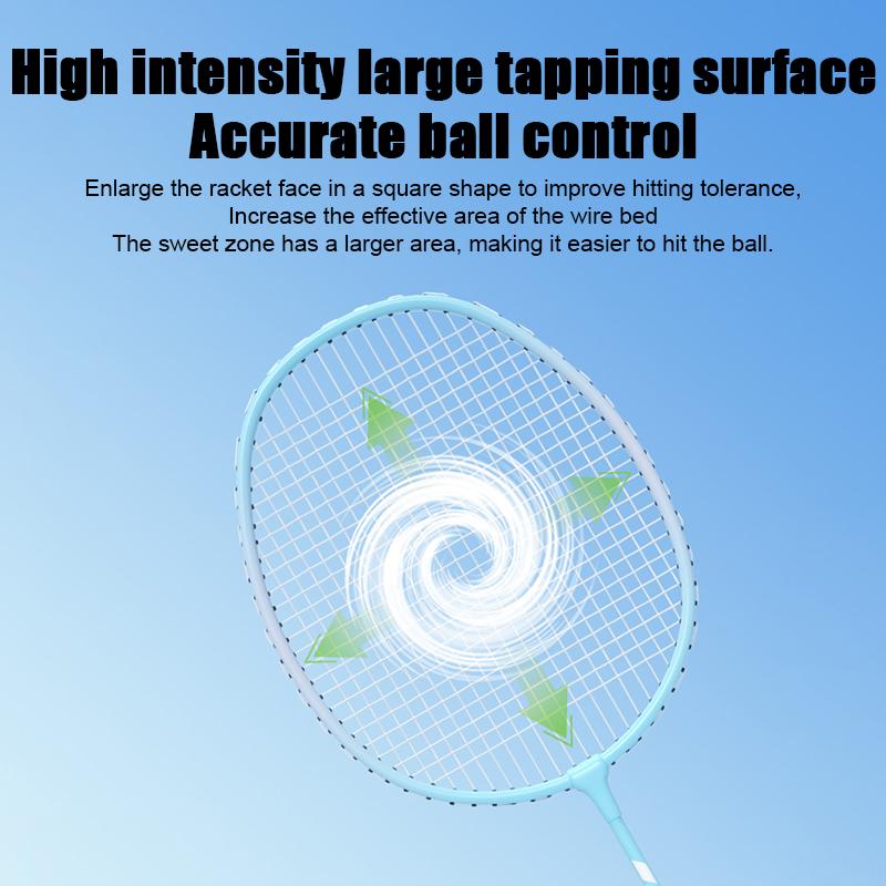 Double Badminton Racket Set For Adults With Durable High Elasticity Good Looks Foam Handle Feathers Professional Defensive