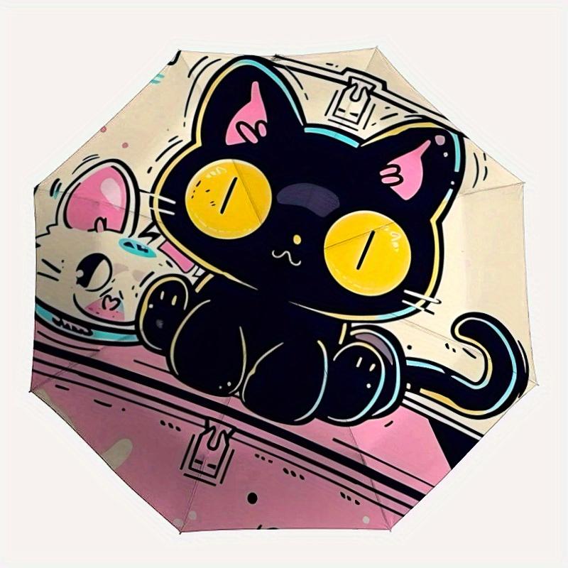

1pc Cat Pets Automatic Open/close Umbrella, 8-Rib sturdy structure, Portable Travel Umbrella, Parties, Everyday Use, 13179