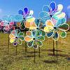 1Pcs Grounding Mounted Eight-leaf Windmill Kindergarten Children's Toys Wind Spinner  For Outdoor