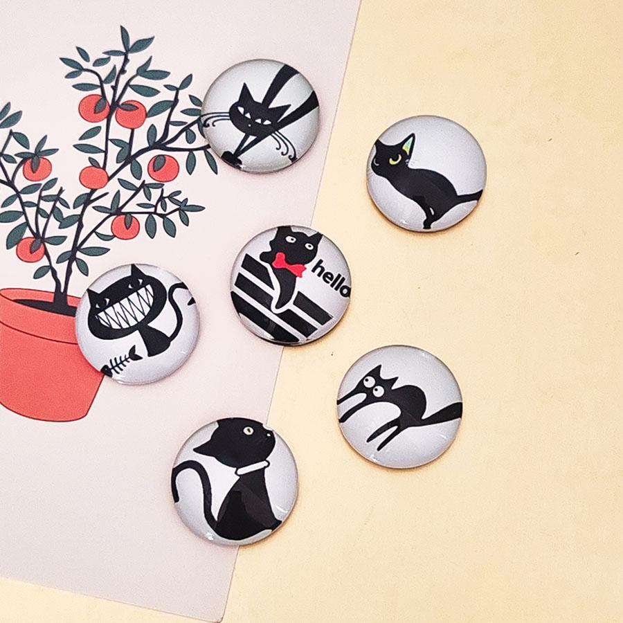 6pcs Personalized and Fun Cat Refrigerator Magnets Cute Creative Fridge Po Message Magnet Decorative