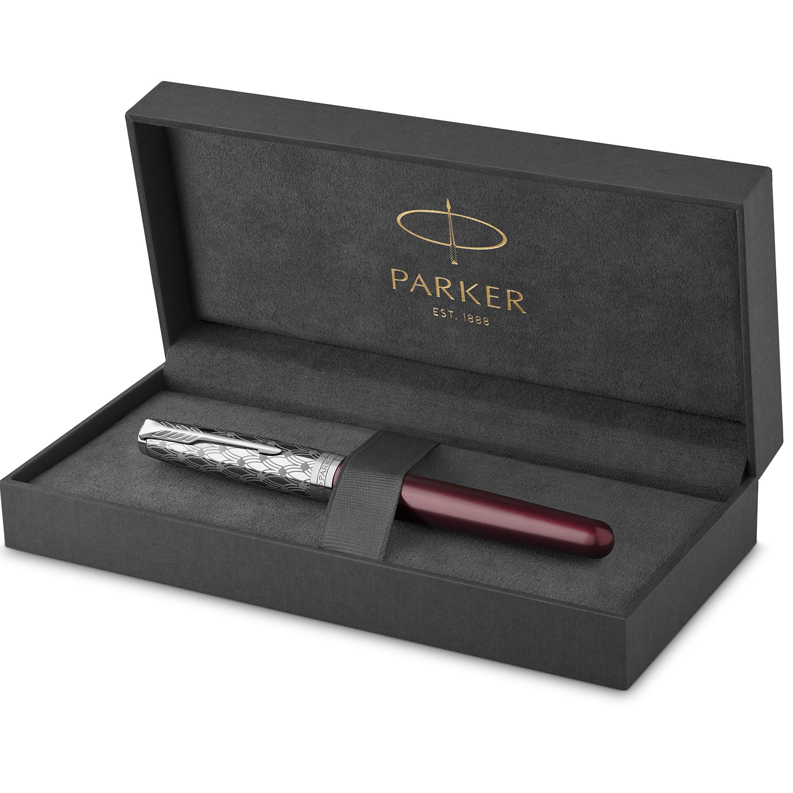 

PARKER Sonnet Premium Fountain Medium 18K Gold Metal Red CT Luxury Gift Idea Pen, Nib, & Nib, 2119781, Brand,