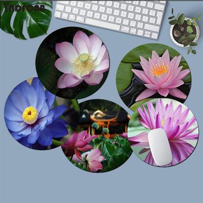 Lotus Small Round Kawaii Cartoon Anime Gaming Mouse Pad Keyboard Mouse Mats Deskpad Girls For PC Desk Pad