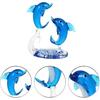 Double Crystal Glass Dolphins Figurines Collectibles, Miniature Handmade Sea Animal Sculpture Statue, Birthday for Women Men Kids, Home Office Desk
