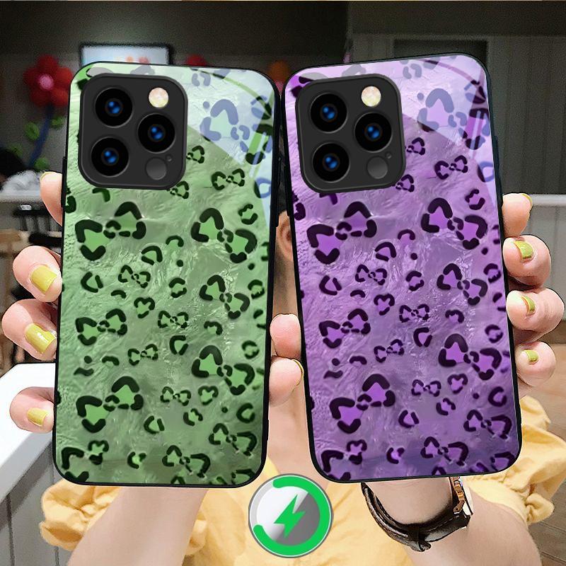 Abstract Leopard Print Suitable For iPhone 16E 17 Pro Max 15 Pro 14 13 Plus 12 Mini 11 16 Air 17Pro Magnetism Glass Phone Case