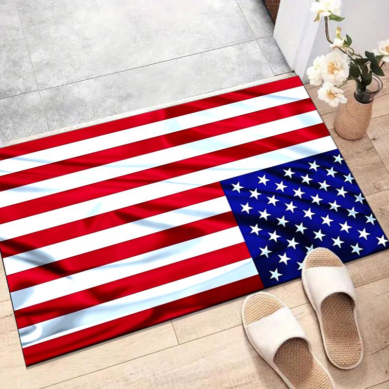 American Flag Polyester Carpet, Soft Indoor Mat for Office Chair, Living Room, Computer Desk - Decorative Home Office Rug Design