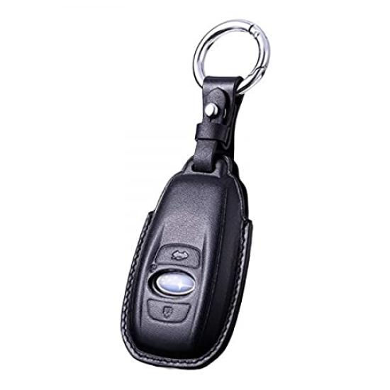 

Genuine Leather Key Case Cover for Subaru and BRZ Levorg, Legacy, Forester, XV, (Black) чёрный