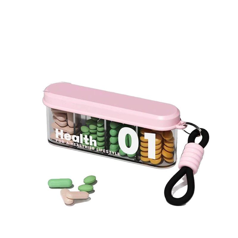 

Portable Medicine Box with compartments, mini pill box for travel, sealed and dustproof storage box