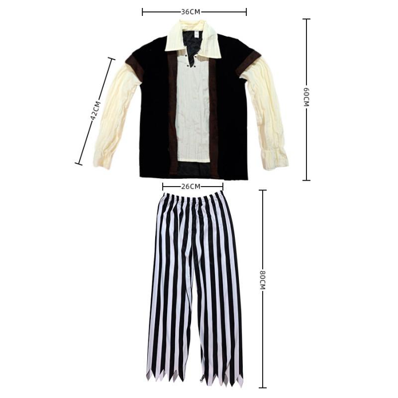 Kids Pirate Costume Set Halloween Party Caribbean Captain Outfit Cosplay Dress Up Neutral Unisex