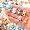 10pcs Mixed Cartoon Cute Cat Design Charms 3D Luminous Resin Animal Pendants For DIY Bracelet Necklace Jewelry Making Accessory