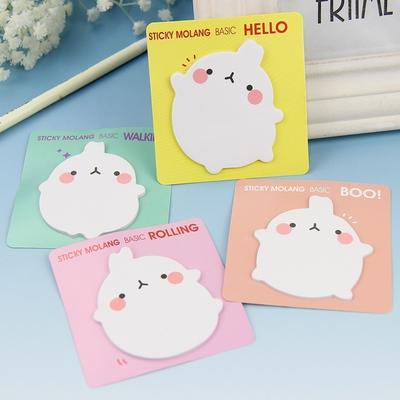 3 adet Rastgele Renk Pratik Yapıştırma Etiketleri Tavşan şekli Bloknot Yapışkan Notlar