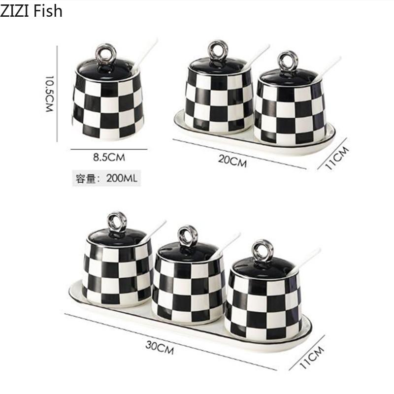 Light Luxury Ceramic Seasoning Jar Set Nordic Kitchen Salt and Pepper Storage Jar Creative Spice Jar Decor Home Seasoning Tools
