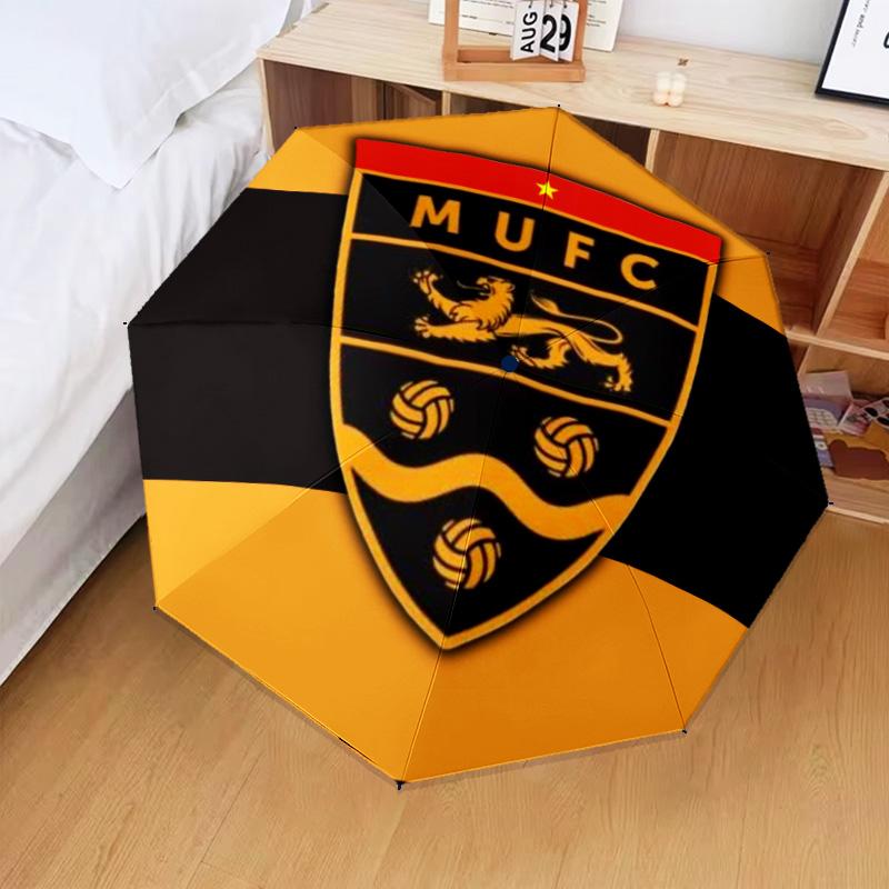 1PC Football Crest Printed Umbrella Folding umbrella, automatic umbrella 8-Frame for Travel, camping Fan gifts Christmas Gifts