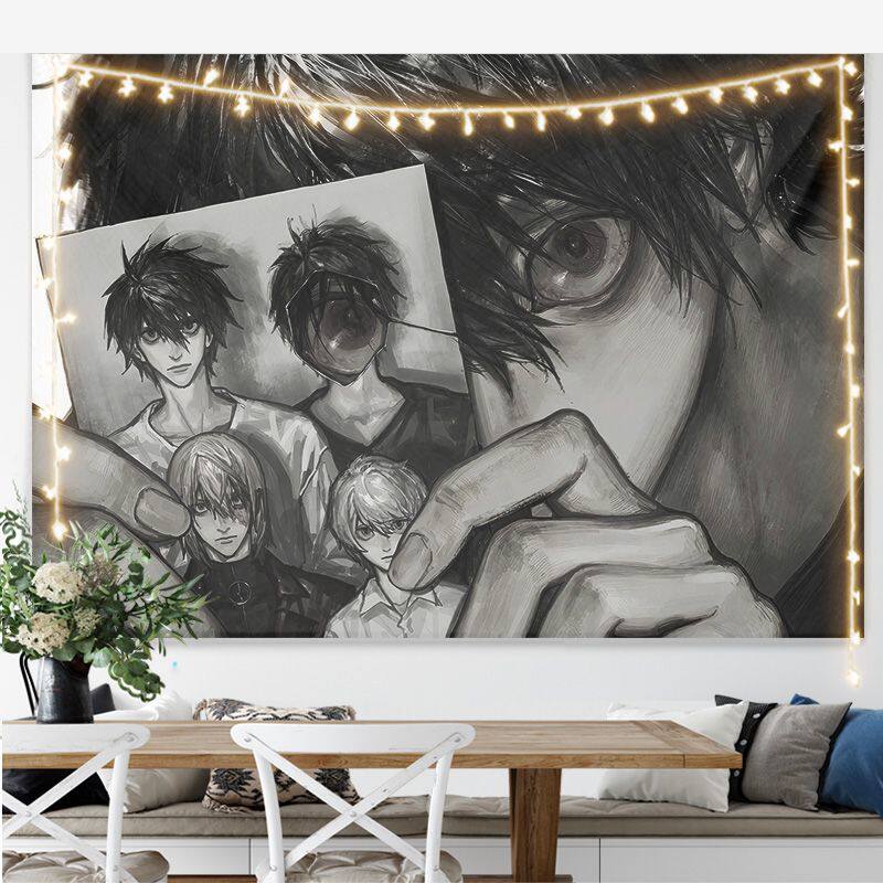 New Hot Japanese Anime Death Note Print Tapestry Wall Hanging Poster Bedroom Backdrop Wall Art Home Decor