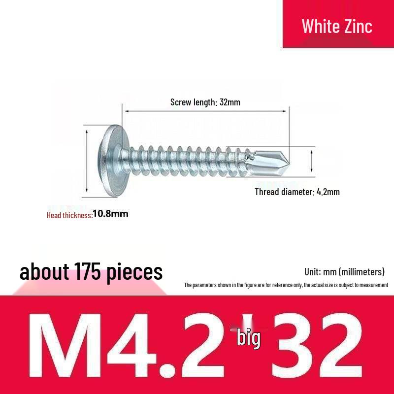 Phillips Head Self-Tapping Drill Tail Metal Screw for Color Steel Tile
