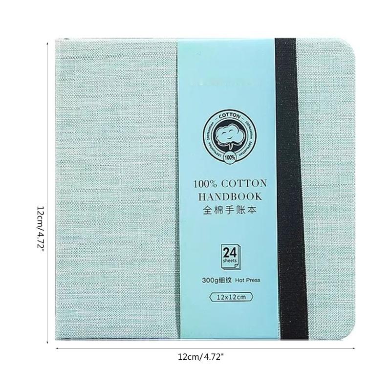 Square Watercolor Journal 24 Sheets Cotton Paper Watercolor Paper Notebooks 4.7x4.7Inch for Artists Student Sketching