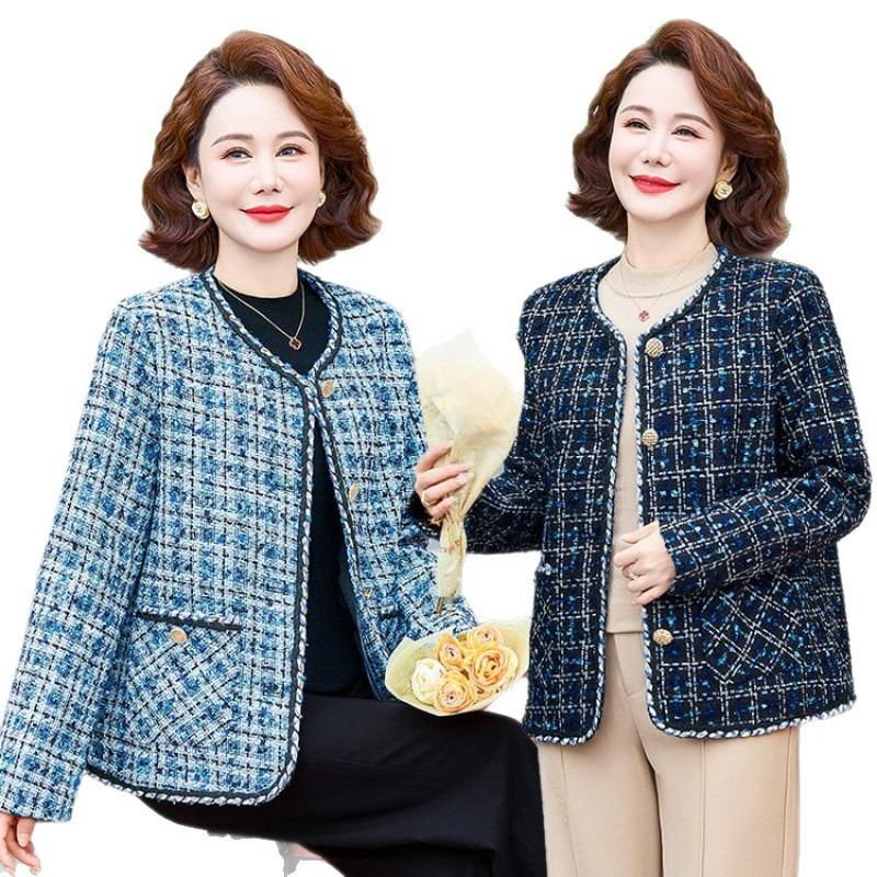 Mom Autumn Coat Short Top Medium and Old Women's Fashion Temperament Cardigan