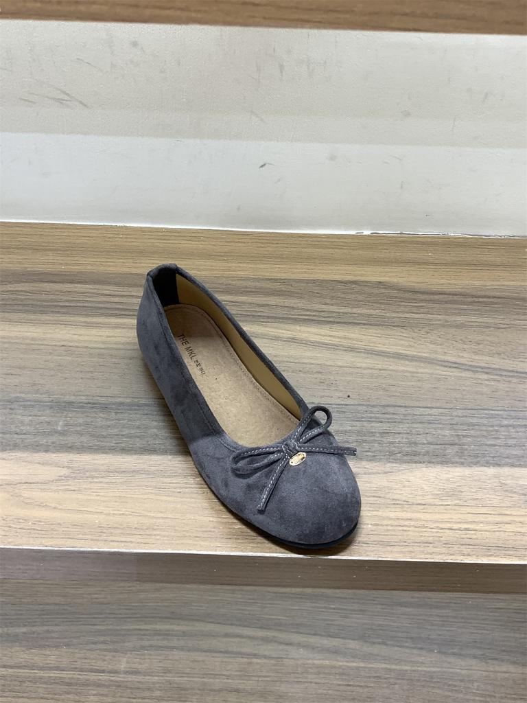 Inner Height Increase Retro Suede Round Head Ballet Single Shoes Women's Shoes 2025 New Autumn Leopard Print Bow Evening Shoes