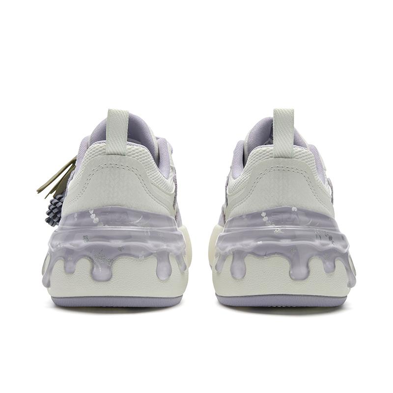 New FILA Lightweight Breathable Height Increasing Low Top Skateboard Shoes Women's White Purple F12W531210FMO