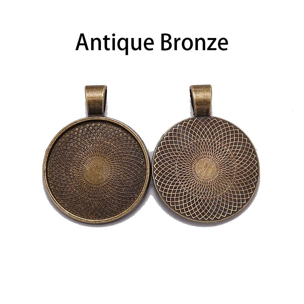 10pcs/lot 25 mm Cabochon Base Tray Bezels Blank  Gold Necklace Pendant Setting Cabochon Base For Jewelry Making Supplies