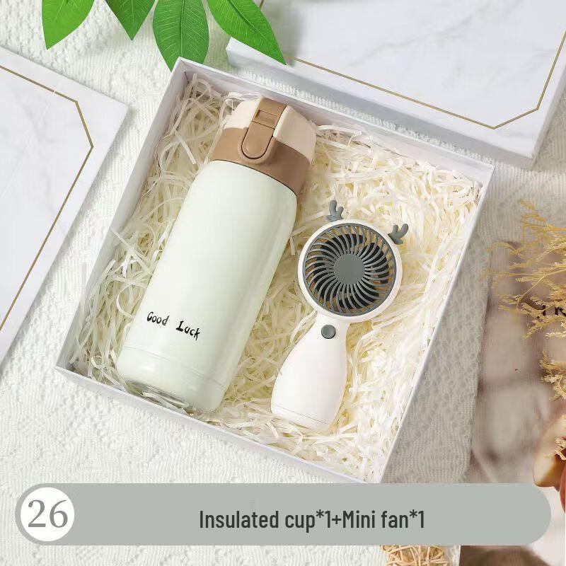 Insulated Bottle & Mini Fan Gift Set Insulated Bottle + Fan Set