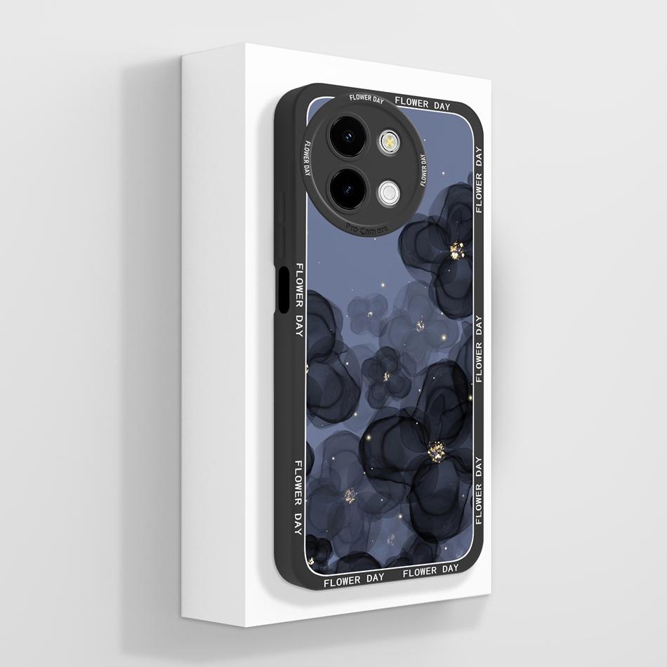 Case For Vivo Y38 Y58 T3X Y200i Y200T 5G Cute Panda Funda Soft Liquid Silicone Camera Protection Back Cover Shockproof Bumper