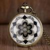 Luxury Vintage Pocket Watch Flowers Design Antique Quartz Pocket Watch with Necklace Chain Pocket Watches Gifts for Mens Womens