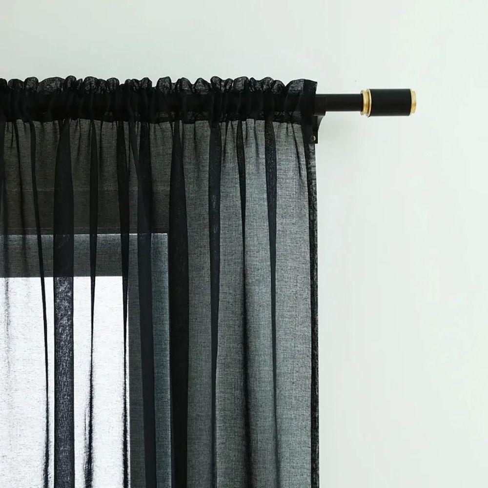 1/2 Stück Tunnelzug Voile Gardine Türvorhang Schattierungen Wohnzimmer Schlafzimmer Küche Dekoration