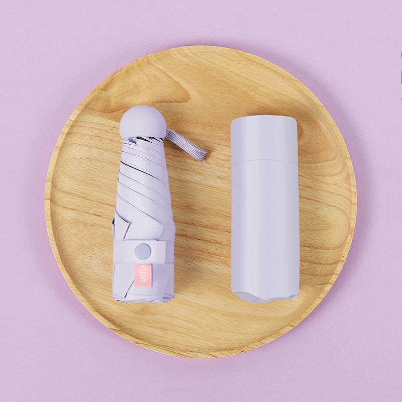 Parasol Capsule Sun Umbrella: 50% Off Mini UV Protection for Women, Dual-Purpose for Sun and Rain.