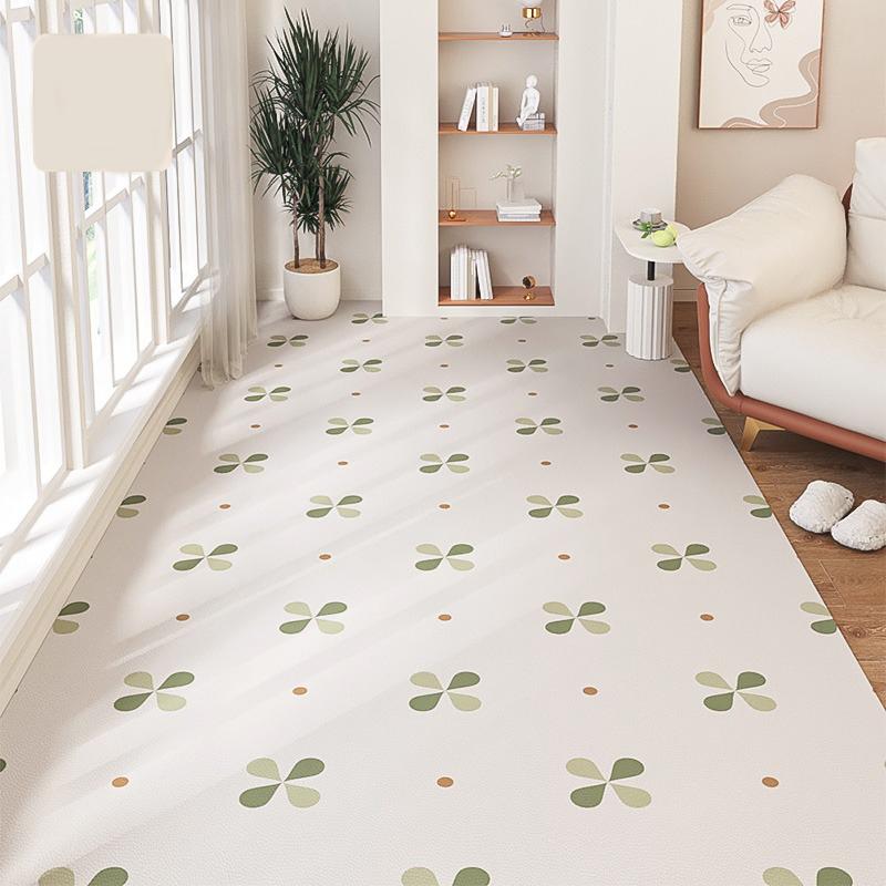 Carpet for Balcony Waterproof Floor Mat Large Pvc Leather Non-slip Foot Mats Green Pattern Classic Kitchen Home Decoration Rug