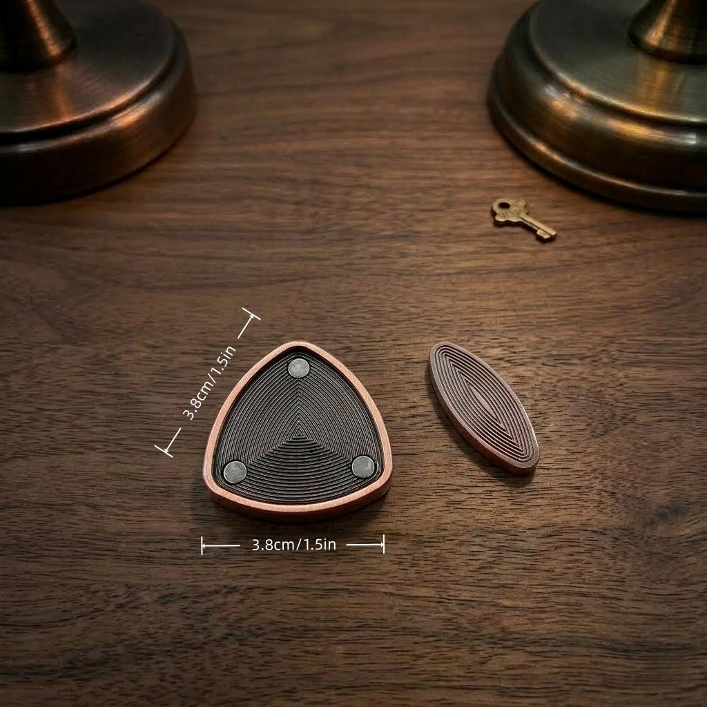 Adult Magnetic Stress Relief Toy Slide Pivot Sliding Magnet Click Coin Compact Triangular Tactile Coin for Stress Anxiety Relief