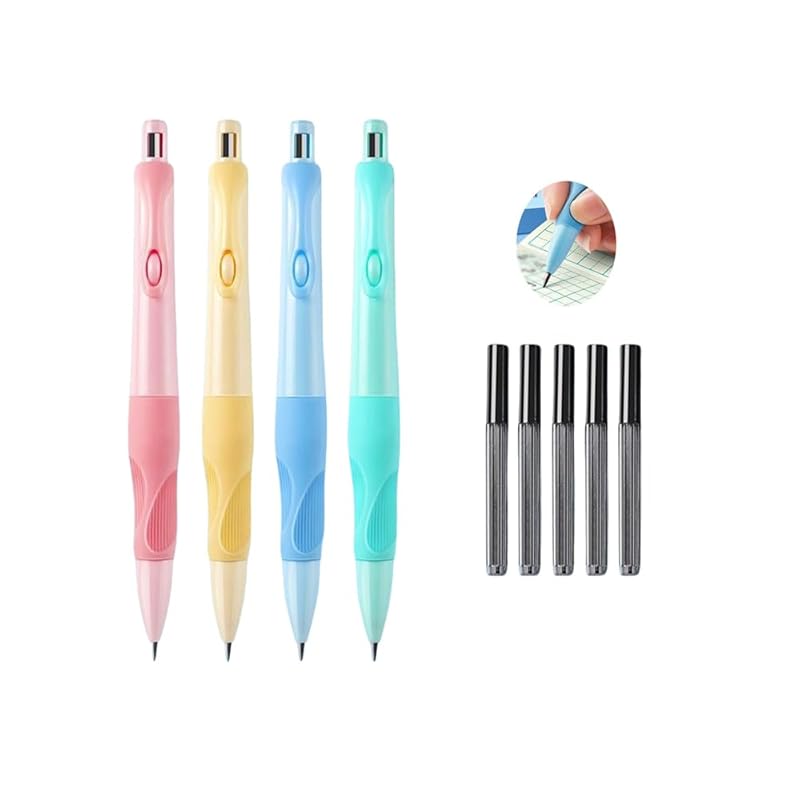 

CAIYUDPTTS mechanical pencil luxury architectural mechanical pencil dolphin face pencil (Blue/Powder/Yellow/Green 4 color pencils each + 25 cores)