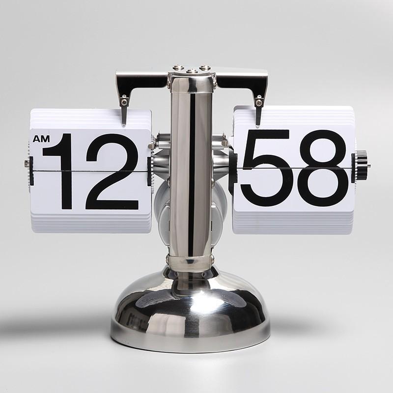 Modern Minimalist Retro Page-Turning Mantel Clock with Alarm