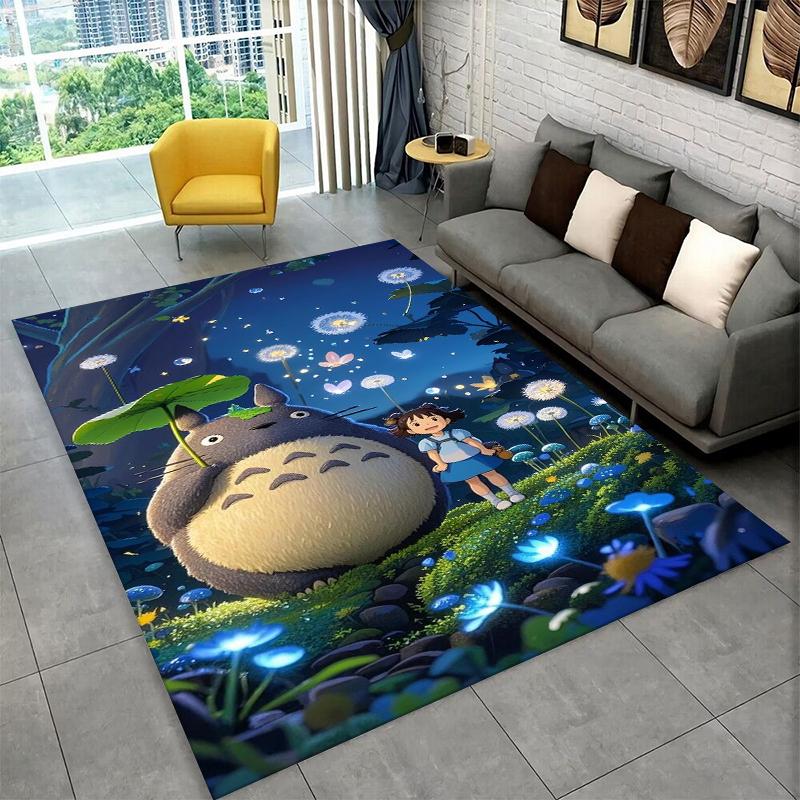 Classic T-Totoro Cartoon Cute Carpet Rug for Playroom Bedroom Living Room Sofa Home Decor,kid Area Rug Non-slip Floor Mat Gift