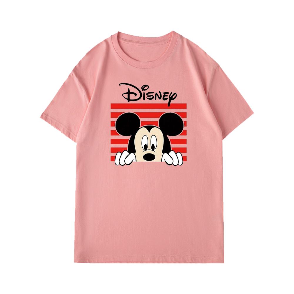 Disney Mickey Mouse Cartoon Print Short Sleeve Casual T-Shirt For Men Summer Fashion Hip Hop Streetwear Unisex Couples Clothing