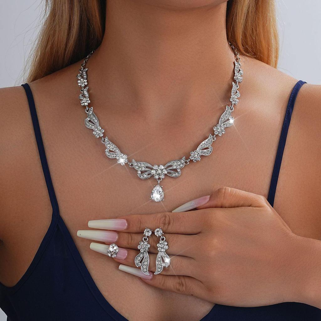 Bridal Fashion Necklace & Earrings Set - Wedding Jewelry Accessories