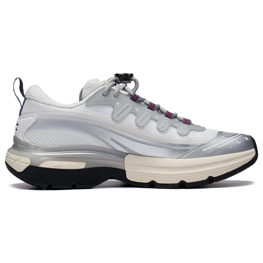 Li Ning Fabric Cushioning Low Top Casual Running Shoes Men's Gray AGLT047-5