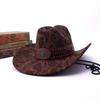 Popolare cappello western da cowboy in camoscio classico europeo e americano da uomo e donna con tesa larga ricamato cappello da sole da esterno