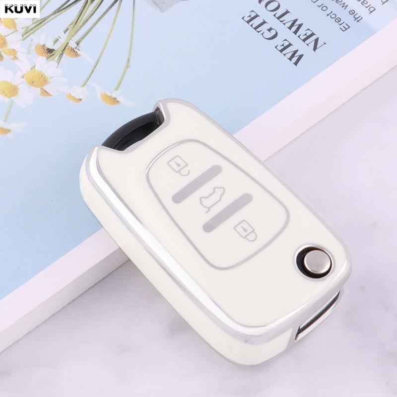 Golden TPU Car Flip Key Case Cover For Hyundai I20 I30 Ix20 Ix35 Elantra Accent For KIA Sportage Rio 3 Soul Optima Ceed K5 K2