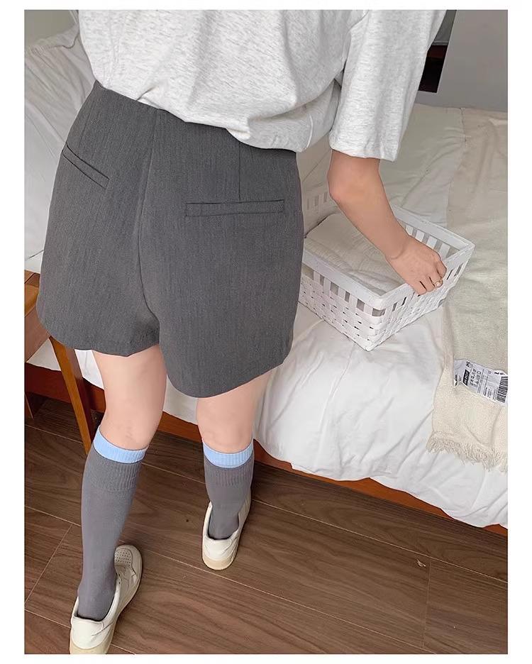 Retro High-Waist Anti-Exposure Bodycon Skirt & Wide-Leg Shorts - Women's Korean Summer Fashion