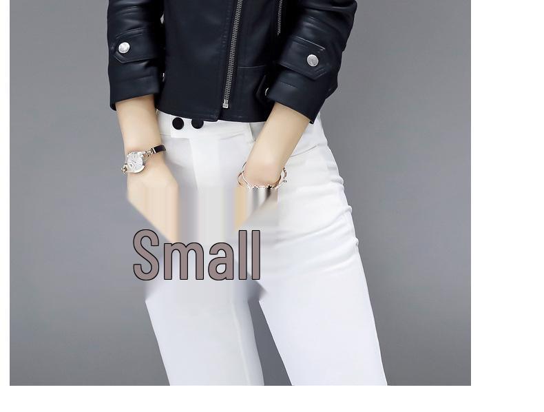 2025 Women's Slim PU Leather Motorcycle Jacket - Spring/Autumn Trendy Short Coat In Plus Sizes, European & American Style