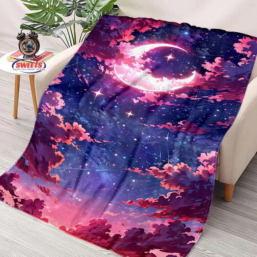 Comfortable and Soft Starry Sky Theme Blanket, Add Beauty To The Home, All Seasons, Home Office Can Be Used, Nap Camping Blanket