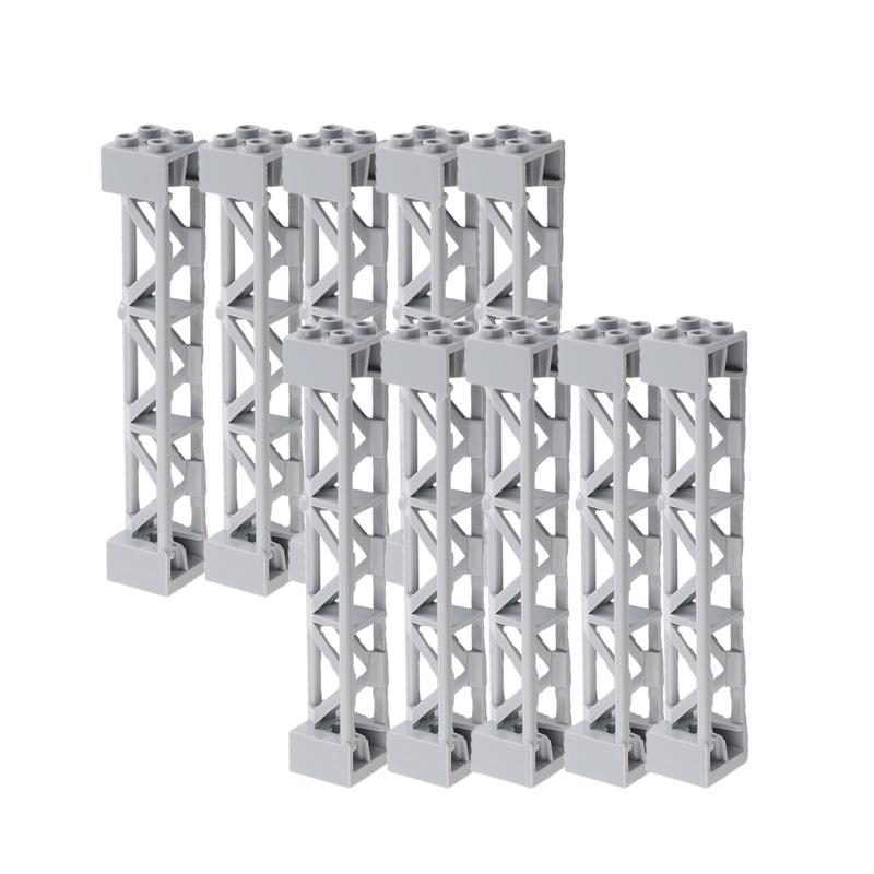 40PCS Train Track Support Rack Pillar Moc Building Blocks Parts 2x2x10 Girder Post Assembly 95347 58827 Architecture Bricks Toys