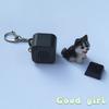 Keyboard Fidget Keychain, Cat Fidget Toy Can Make Cat Sounds Keychain, Rechargeable Stress Reliever With Lights