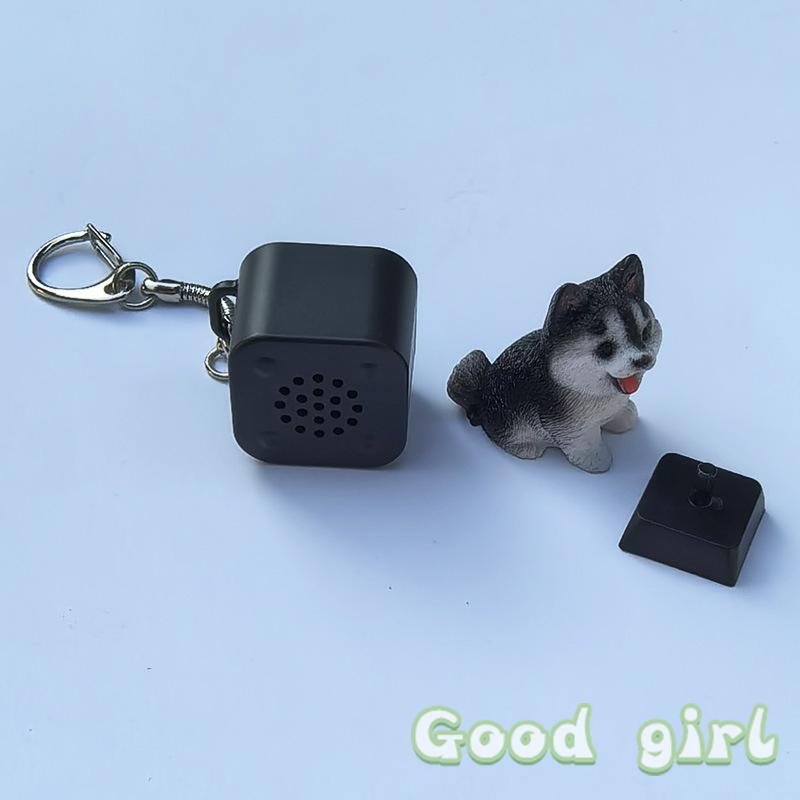 Keyboard Fidget Keychain, Cat Fidget Toy Can Make Cat Sounds Keychain, Rechargeable Stress Reliever With Lights