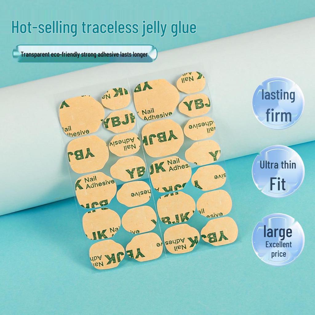 Upgraded Wearable Nail Jelly Glue: Ultra-Sticky, Double-Sided, Waterproof, Ultra-Thin Nail Tape.