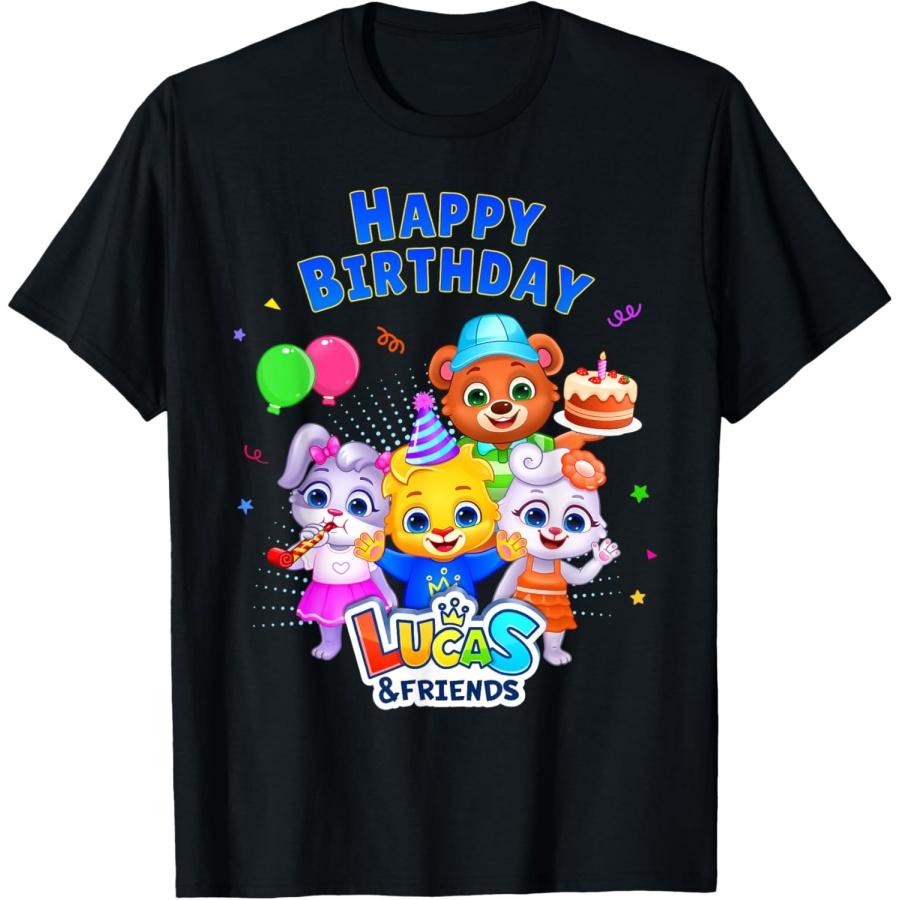 Kids Popular Characters _ Lucas & Friends Happy Birthday T-Shirt S чёрный