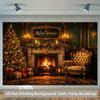1Pcs Warm Christmas Tree Firepla Decoration Background Bedroom Backdrop Decorations For Photo Studio Photo Booth Christmas Party