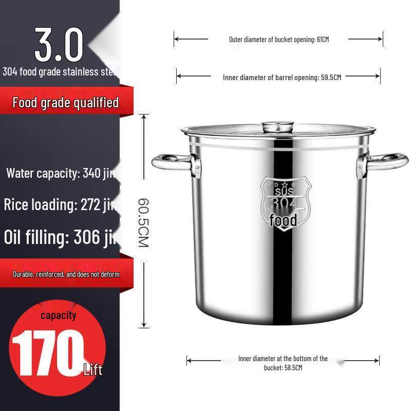 Large 304 Stainless Steel Stockpot with Lid