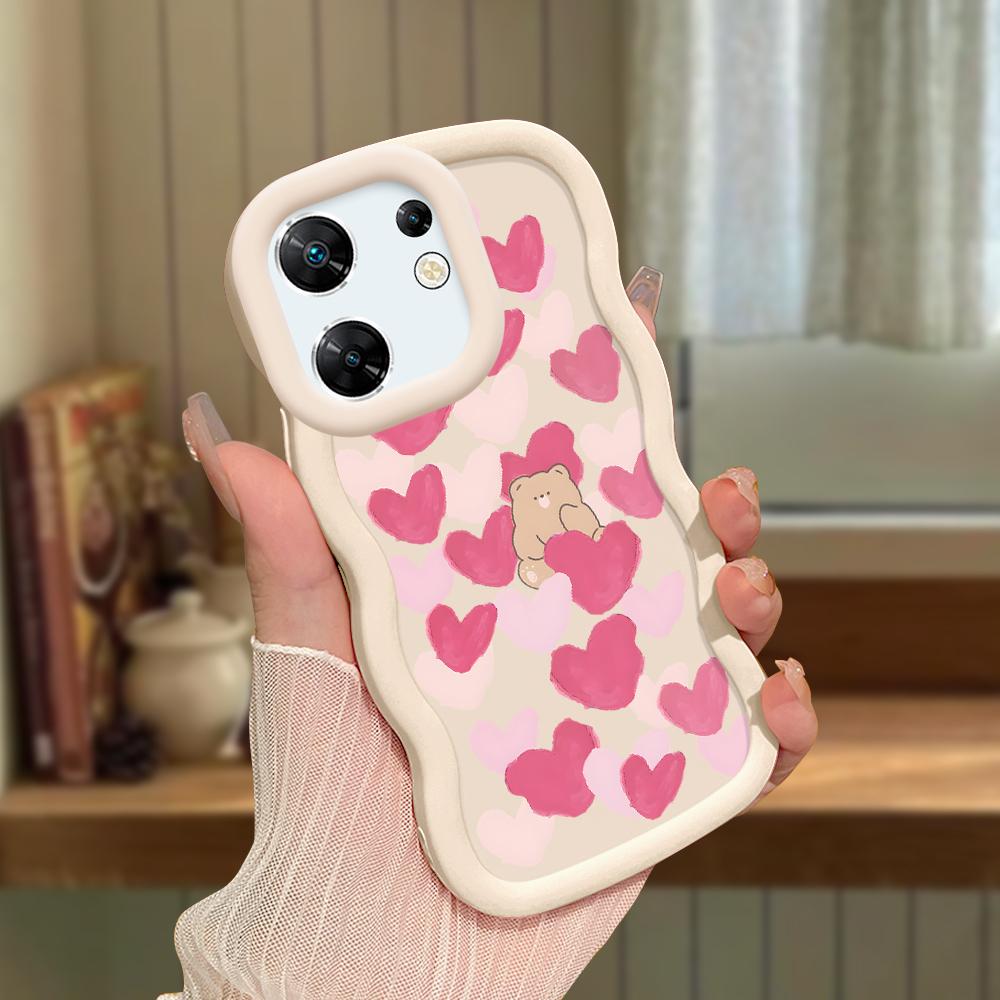 Big Wave Edge Weiches Silikonmaterial Macaron-Telefongehäuse Stoßfestes Schutzgummigehäuse für OPPO Reno Realme Infinix Tecno