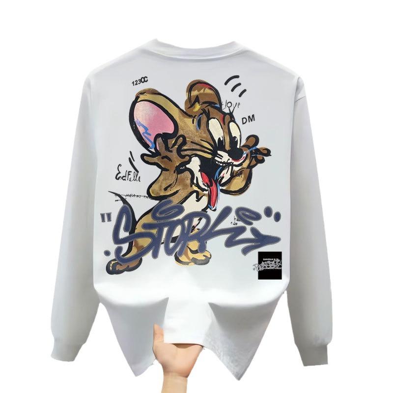 Heavy Trendy Brand Cotton T-Shirt Long-Sleeved Men'S Bottoming Shirt Trendy Autumn And Winter Men'S And Women'S Crew Neck Sweater